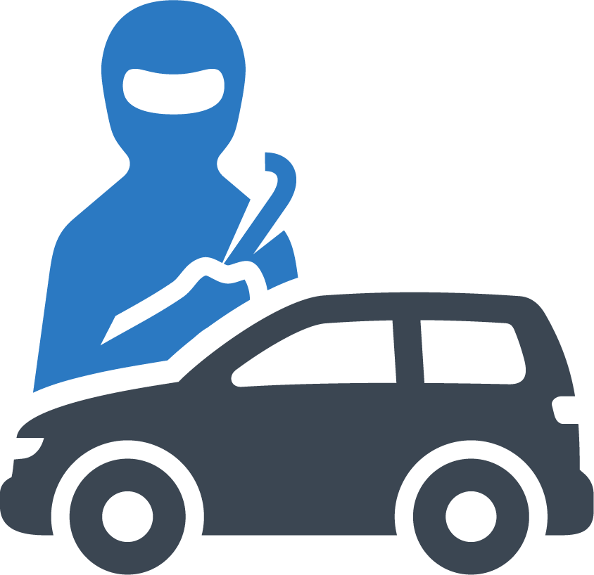 Graphic of a car and a thief